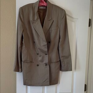 Women's Double-Breasted Tan Blazer